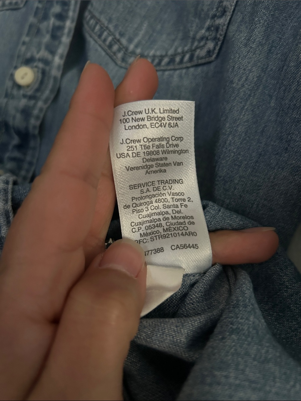 J.Crew Chambray Denim Button Down Shirt Light Wash Women’s 2 - Picture 4 of 8